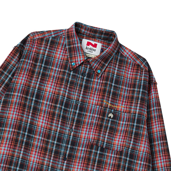 [COLLECTION LINE] NEO CLASSIC CHECK CUTTING DETAIL SHIRTS RED