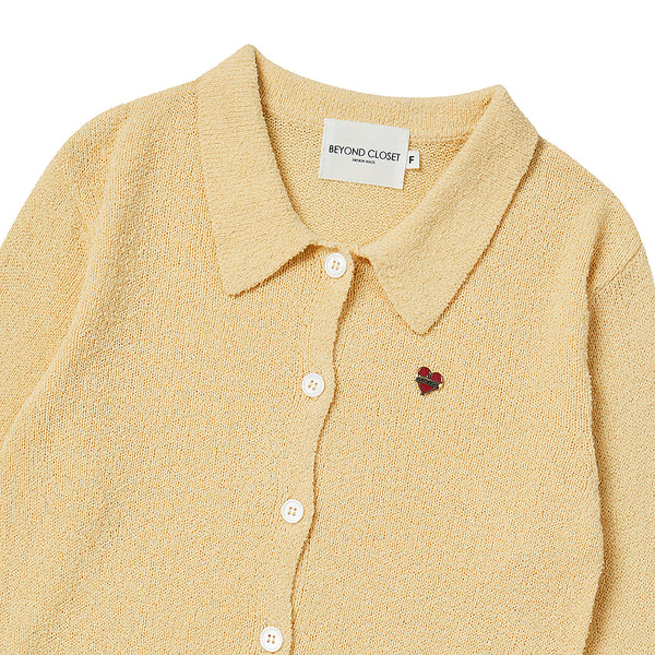 [WOMEN'S EDITION] NOMANTIC METAL LOGO COTTON CARDIGAN YELLOW