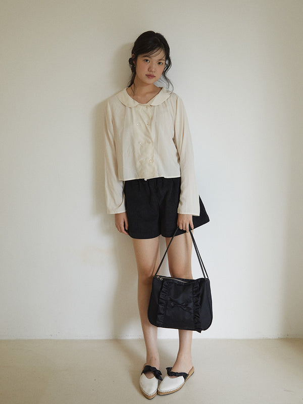 Classic ruffle bag_black(nylon)