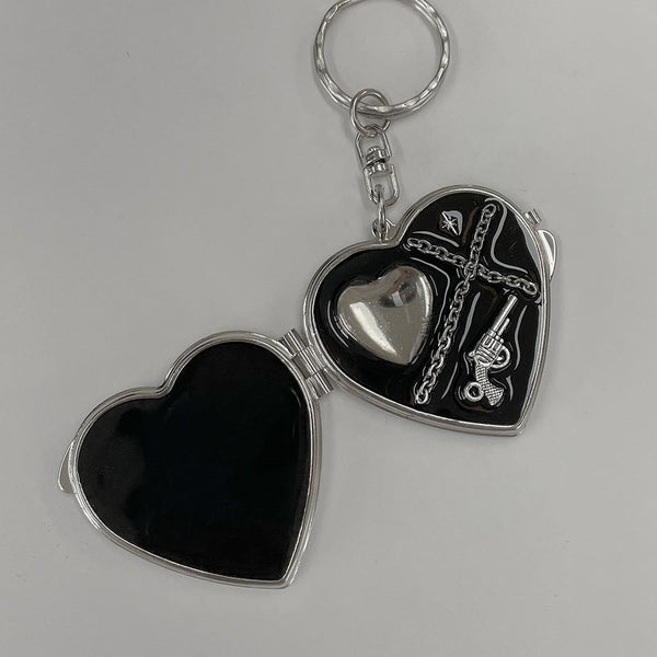 Chain Heart Mirror Resin Keyring