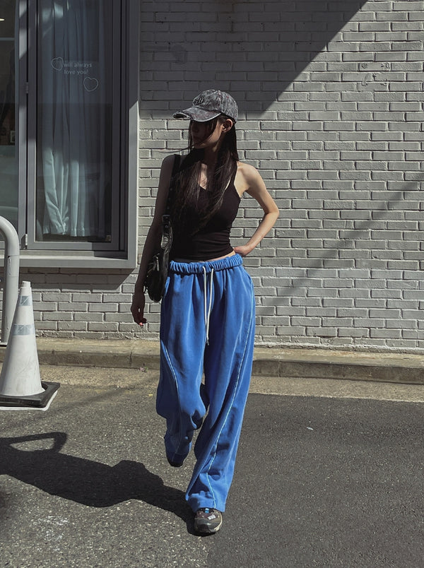 pigment line wide banding pants