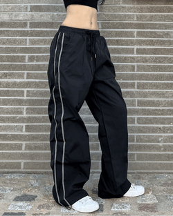 Two-way two-line crunchy wide trek long pants (3 colors)