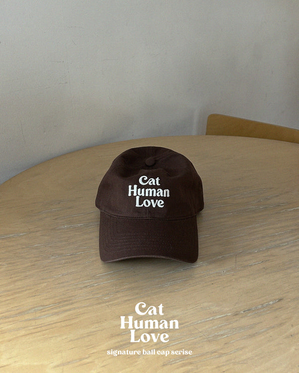 CAT HUMAN LOVE BALL CAP / BROWN