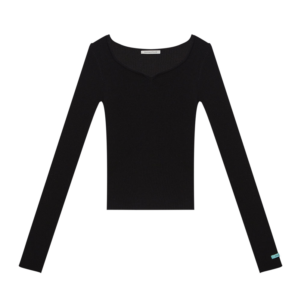 Heart-neck two-way sweater