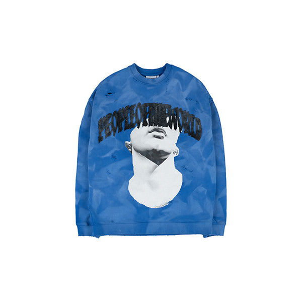 Damage Over Sweat Shirt (BLUE)