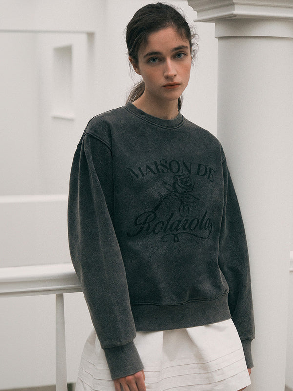 PIGMENT ROSE SWEATSHIRT CHARCOAL