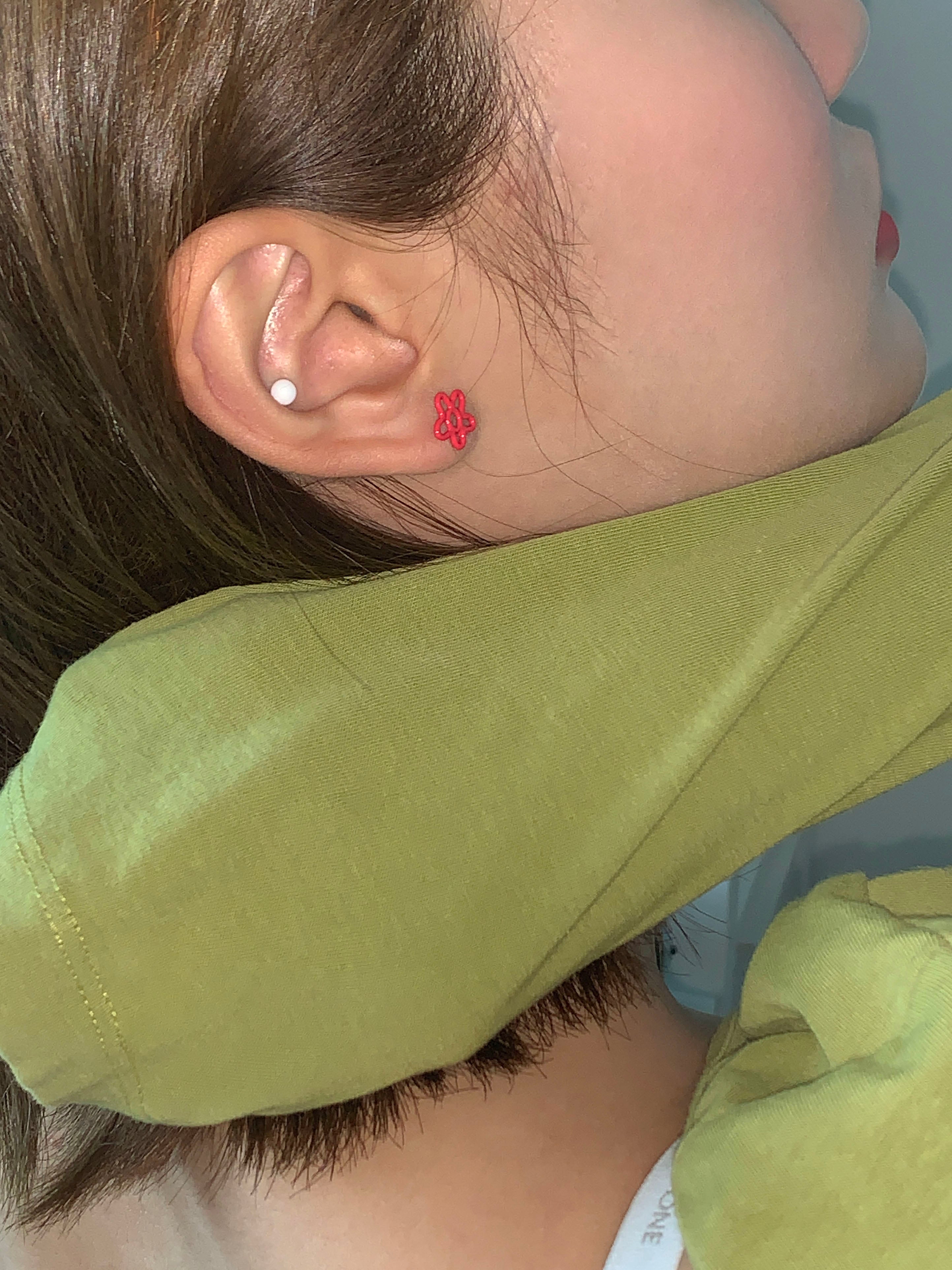 Rainbow doodle piercing (Red) 