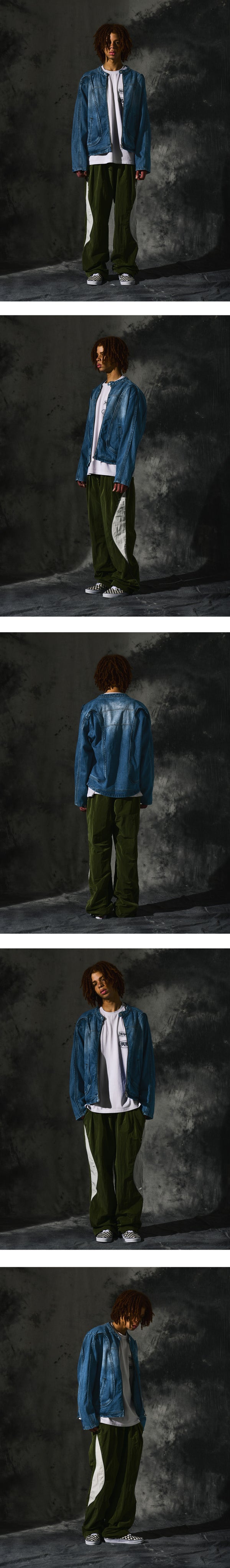 Piping Racer Denim Jacket_Blue