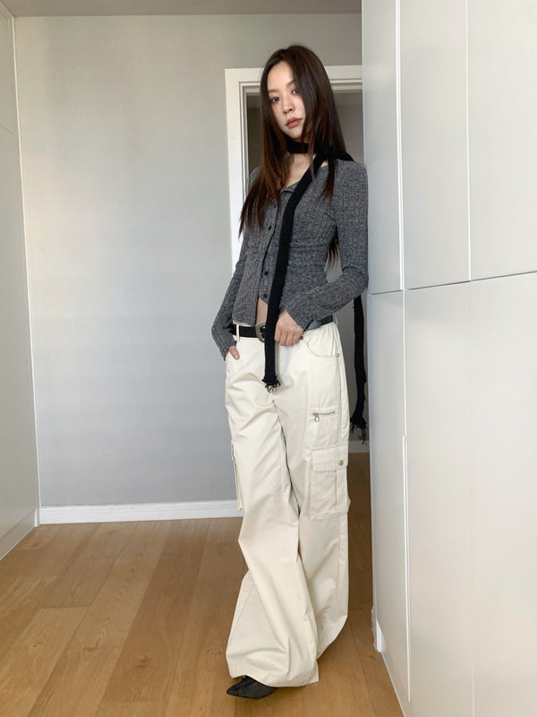 free-wide cargo casual pants