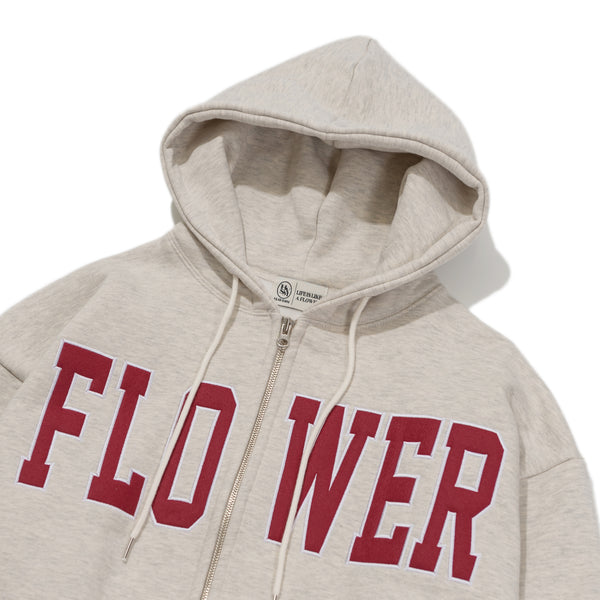 FLOWER ZIP UP HOOD(OATMEAL)