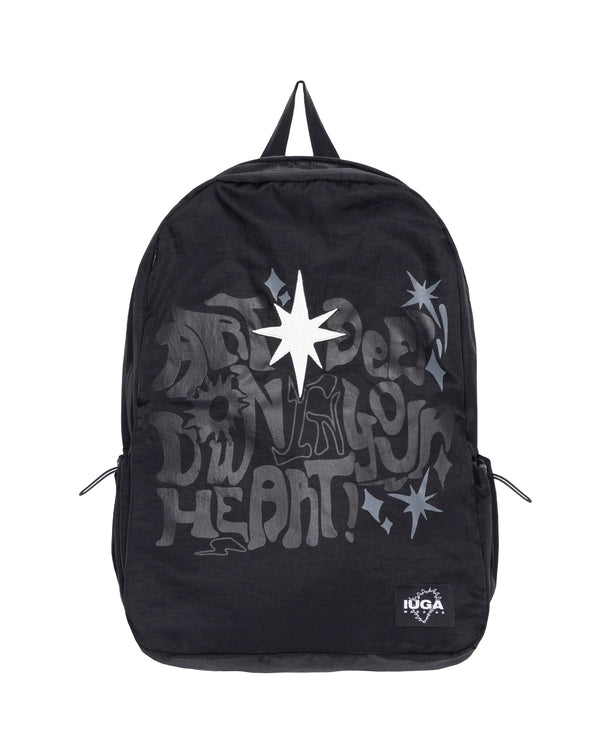 Printed Hidden Pocket Backpack (Black)