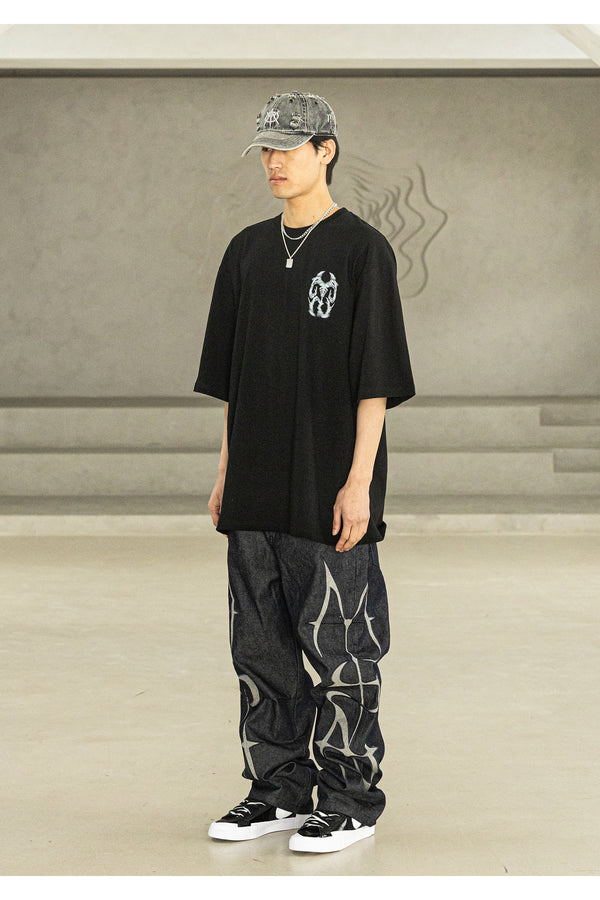 BACKBONE REAL OVERSIZED SHORT T-SHIRTS MSFTS005-BK