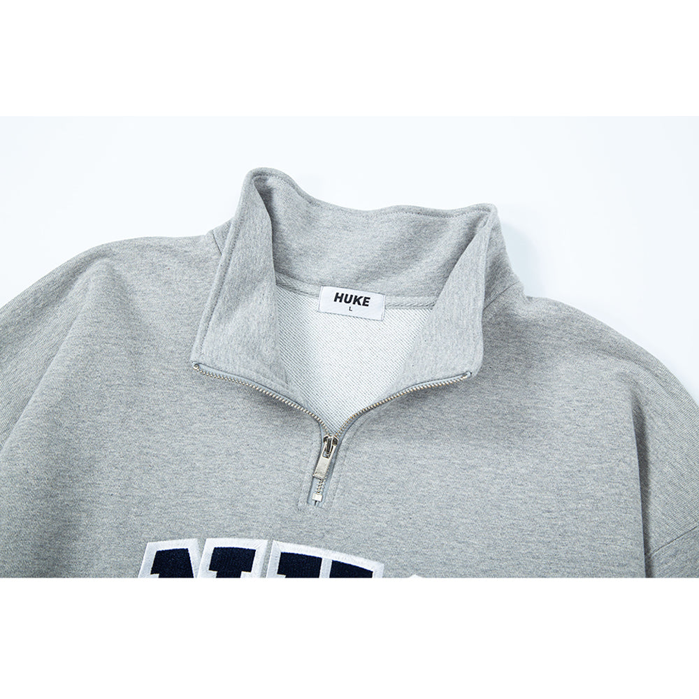 Huke x Nus. half zip-up (GREY)