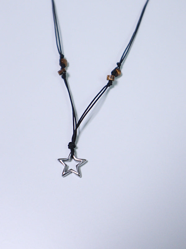 All surgical steel star gemstone string necklace