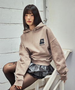 Women's Essential Crop Hoodie - Dark Beige