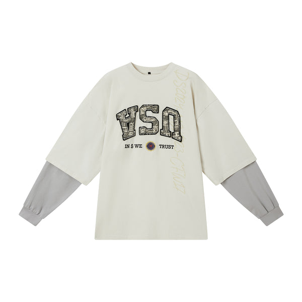 Anti-USA American Fake Two Long Sleeve