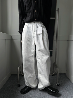 slob white wide denim pants