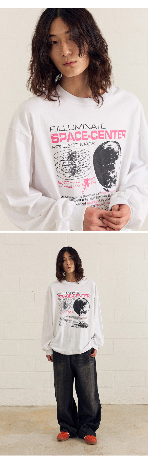 Mars Graphic Long Sleeve-White