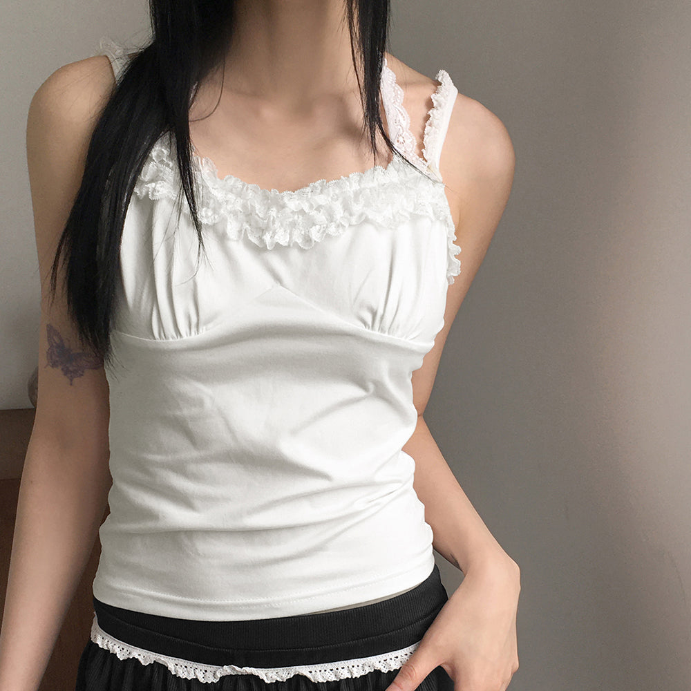 Cow vintage lace halter strap sleeveless