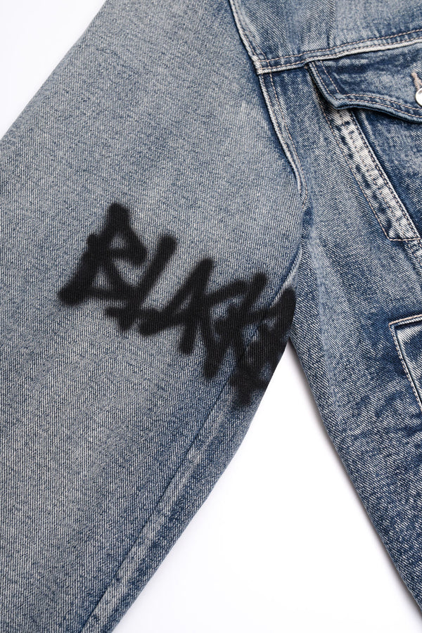 BBD Graffiti Metal Logo Denim Jacket (Smoke Blue)