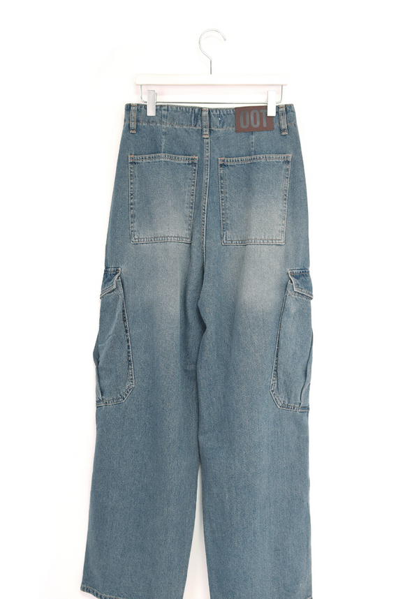 bel cargo denim pants(2color)