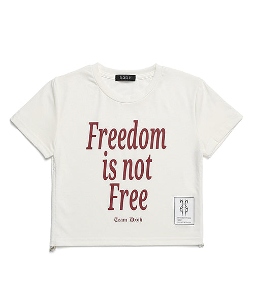 FREEDOM SIDE STRING CROP T-SHIRTS