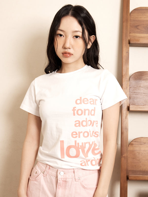 レタリングTシャツ, White