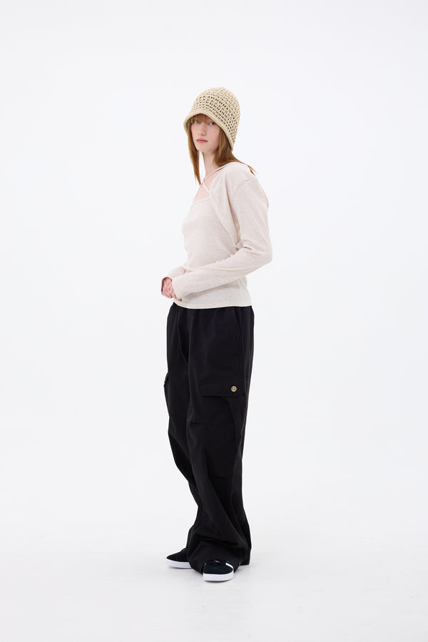 LUNA WIDE PANTS / BLACK