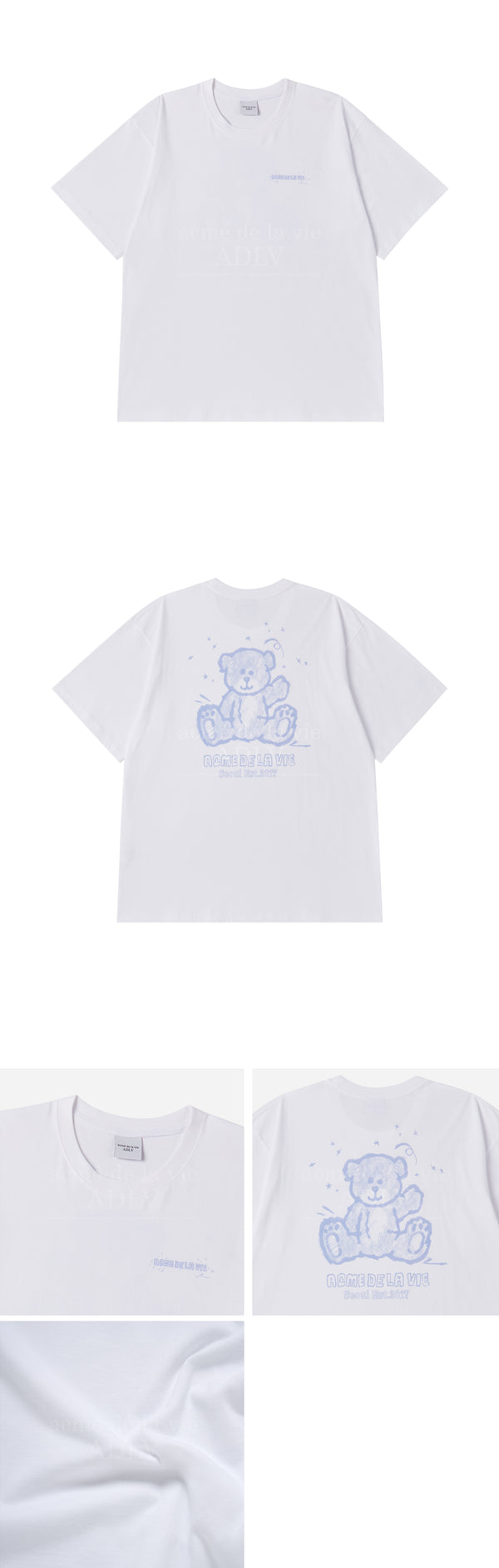 24FW HAND SKETCH BEAR SHORT SLEEVE T-SHIRT WHITE