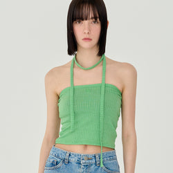 LOGO STRIPE STRAP TUBE TOP (GREEN)