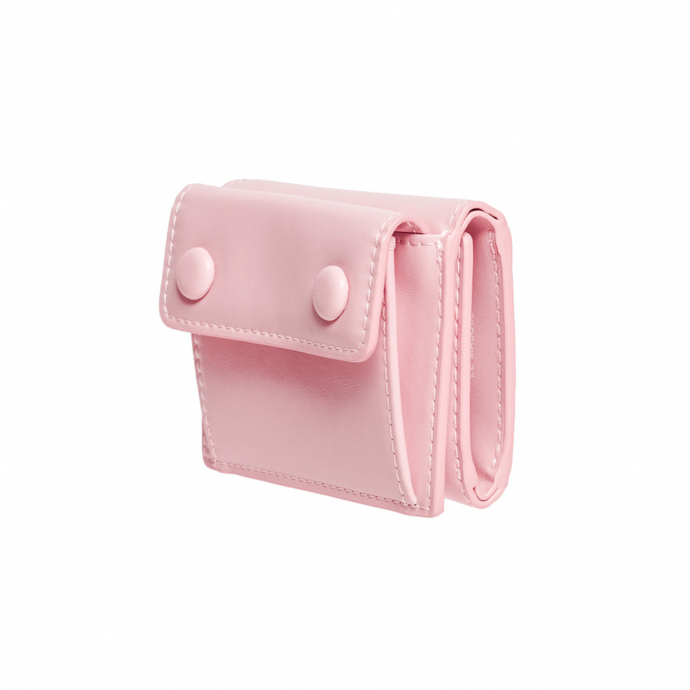 DOT Pocket 3-layer Half Wallet Coin Money Card Wallet baby pink