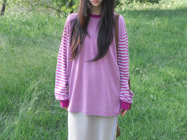 mixed stripe tee