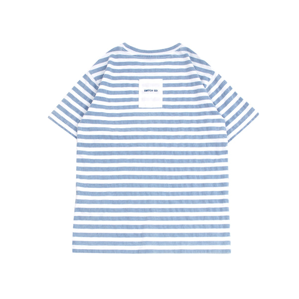 STANDARD Indigo Stripe SHORT-SLEEVE T-SHIRT (UNISEX)_SYS7TS12SB