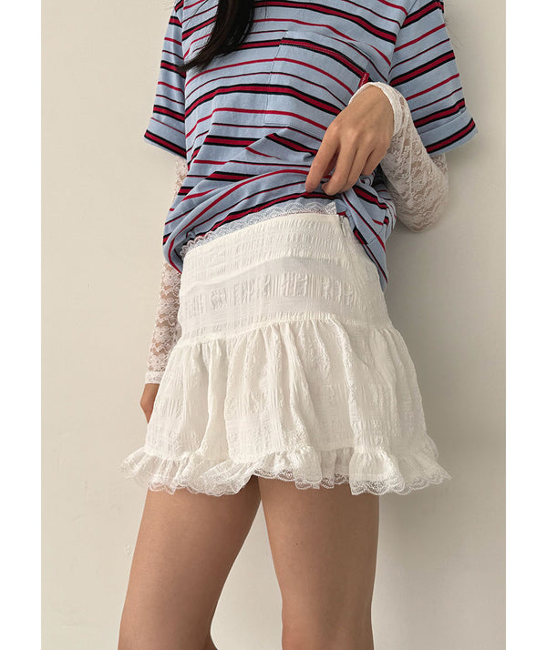 LOW LACE FRILL SKIRT