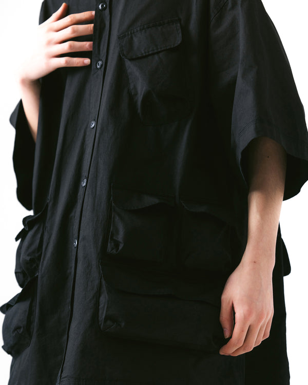 Slather Utility Pocket Half Shirt - Black