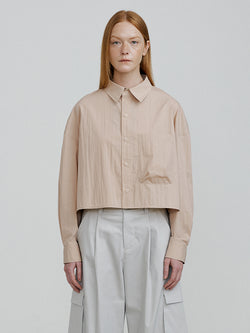 CRO overfit crop shirts [beige]