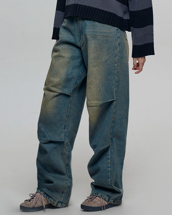 CHINK WIDE BALLOON DENIM PANTS