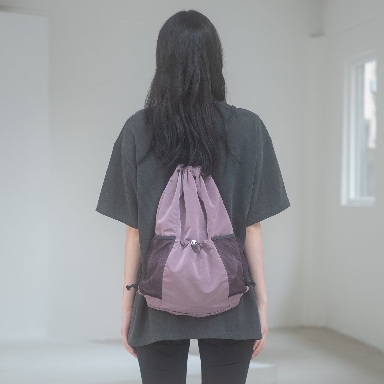 NYLON GYM SACK(PINK)