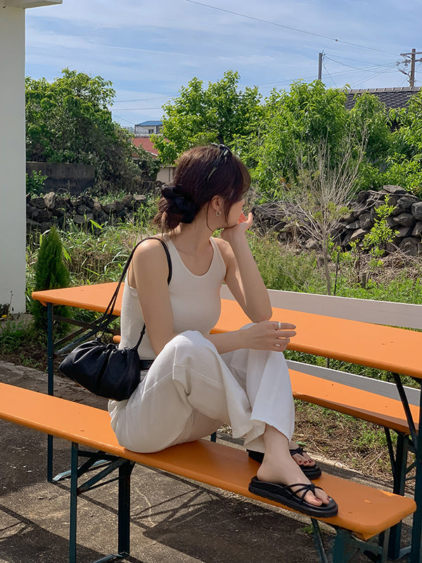 [MADE] Ownt Summer White Cotton Wide Pants