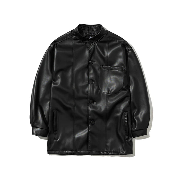 HALF-TURTLENECK LEATHER JACKET