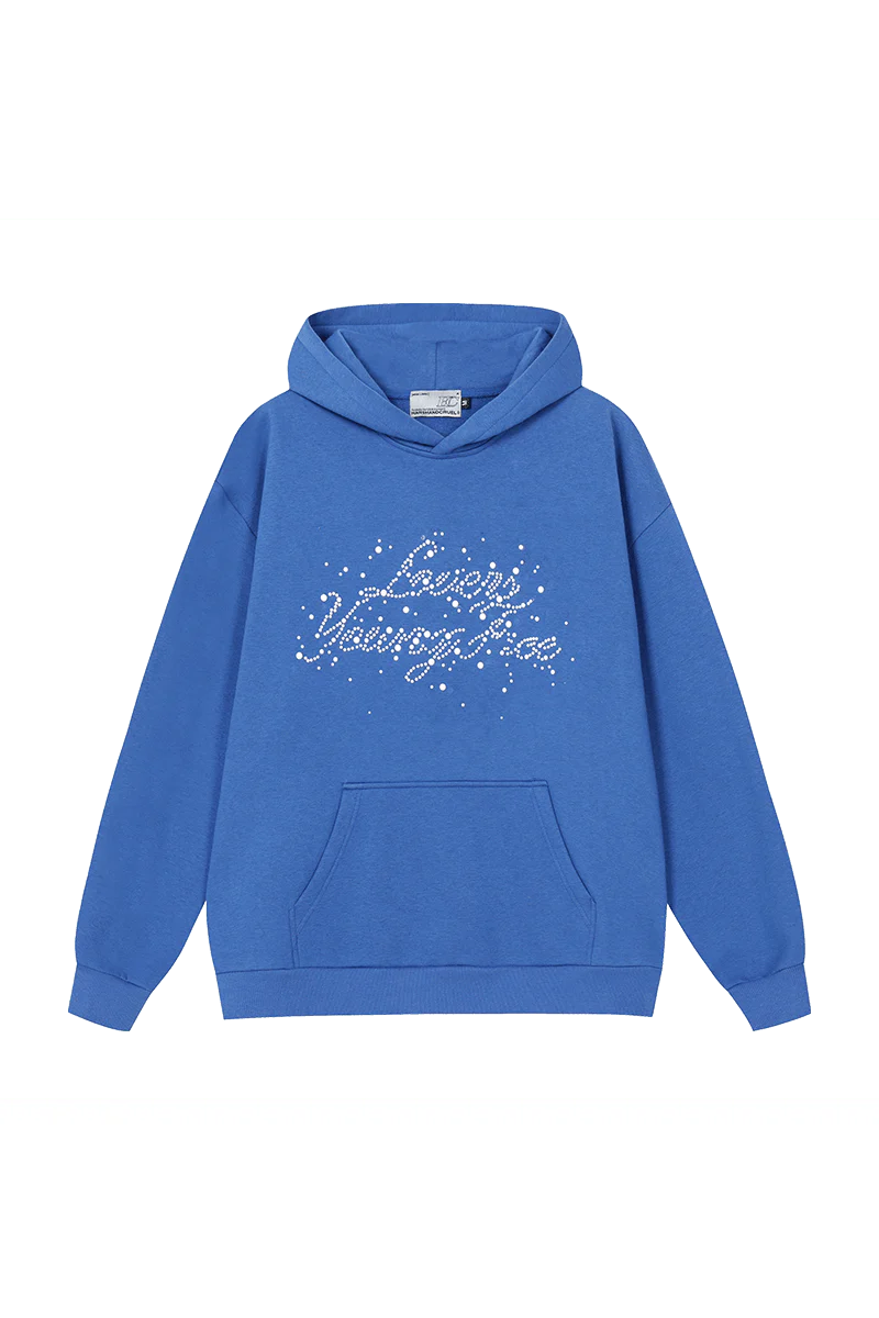 Pearl Embellished Graphic Hoodie