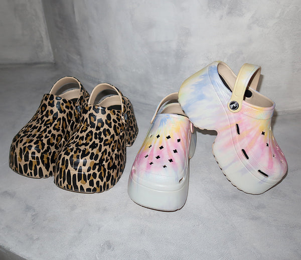 Leopard Print Platform Clog Whole Hoop Slippers