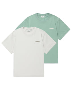 Women's Cool Cotton Essential 2-Pack T-Shirt Ecru+Surf Green