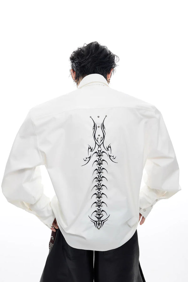 エンブロイダードスパインデコンストラクテッドシャツ