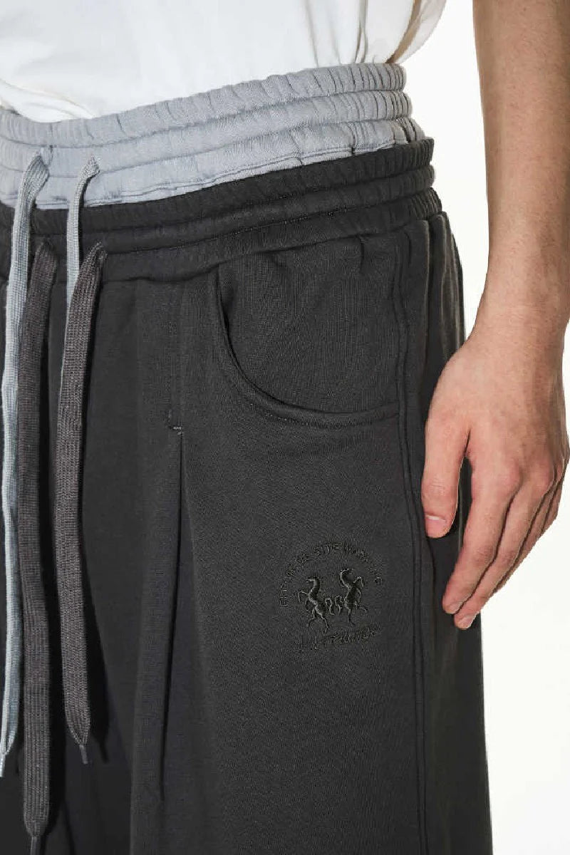 BLINDNOPLAN ダブルウエスト 重ね着風 スウェットパンツ BLINDNOPLAN ダブルウエスト 重ね着風 スウェットパンツ