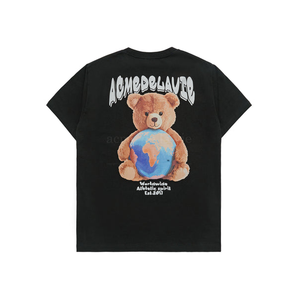 24FW WORLD WIDE GLOBE BEAR ARTWORK SHORT SLEEVE T-SHIRT (OVERSEAS EXCLUSIVE) BLACK