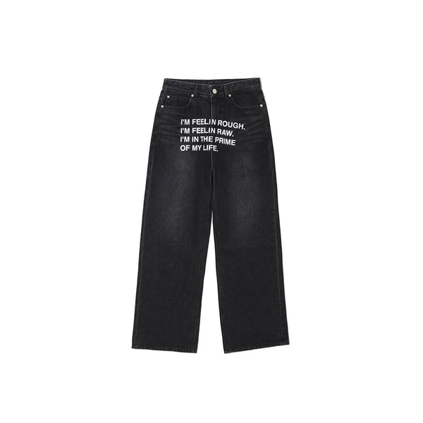 LETTERING JEANS BLACK