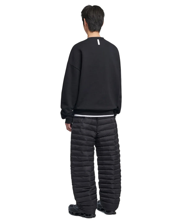 クレープダックダウンパデッドパンツ - ブラック