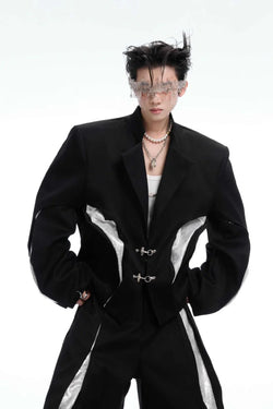 Deconstructed Textured Cropped Blazer