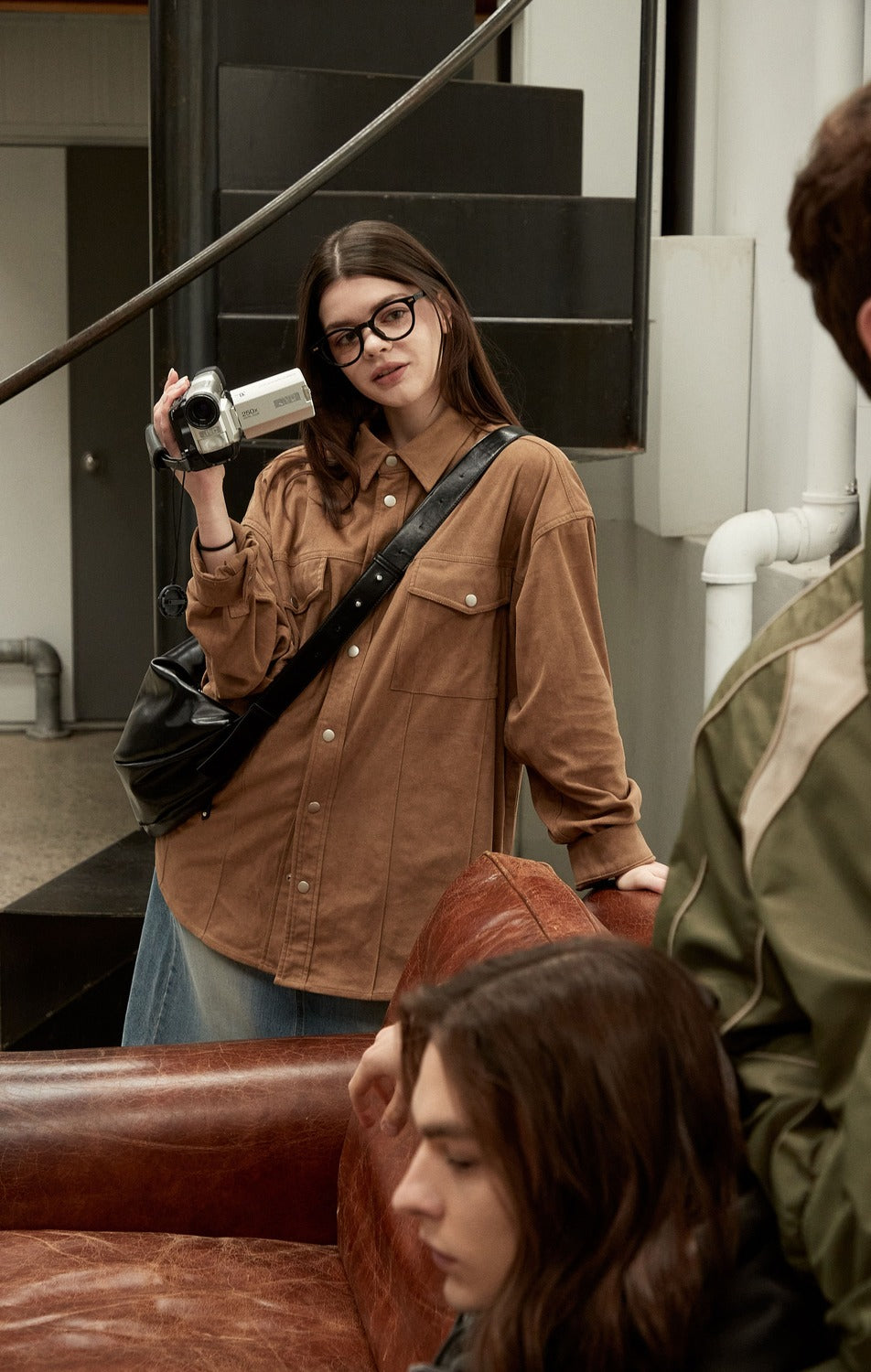 VINTAGE SUEDE SHIRT JACKET - BROWN